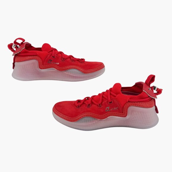 Christian Louboutin Arpoador Red Drawstring Sock Sneakers Size 41 US 11 Women 65 - Picture 8 of 15